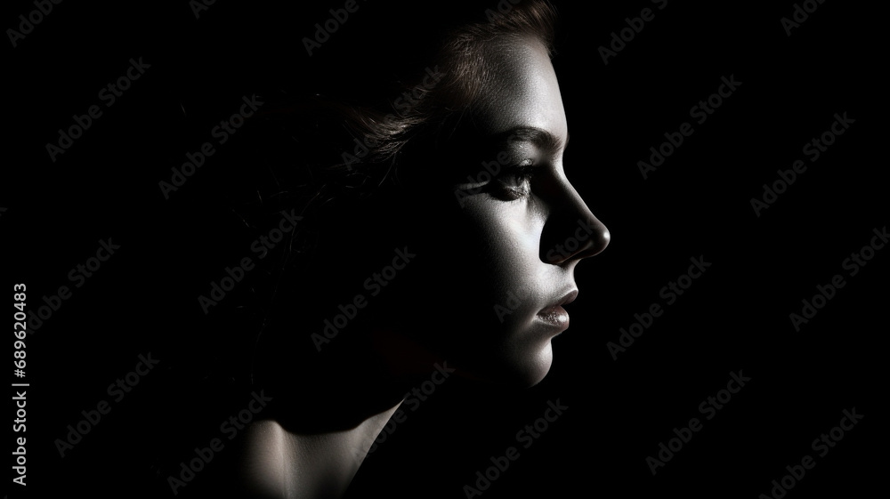 girl with light and shadow