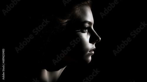 girl with light and shadow