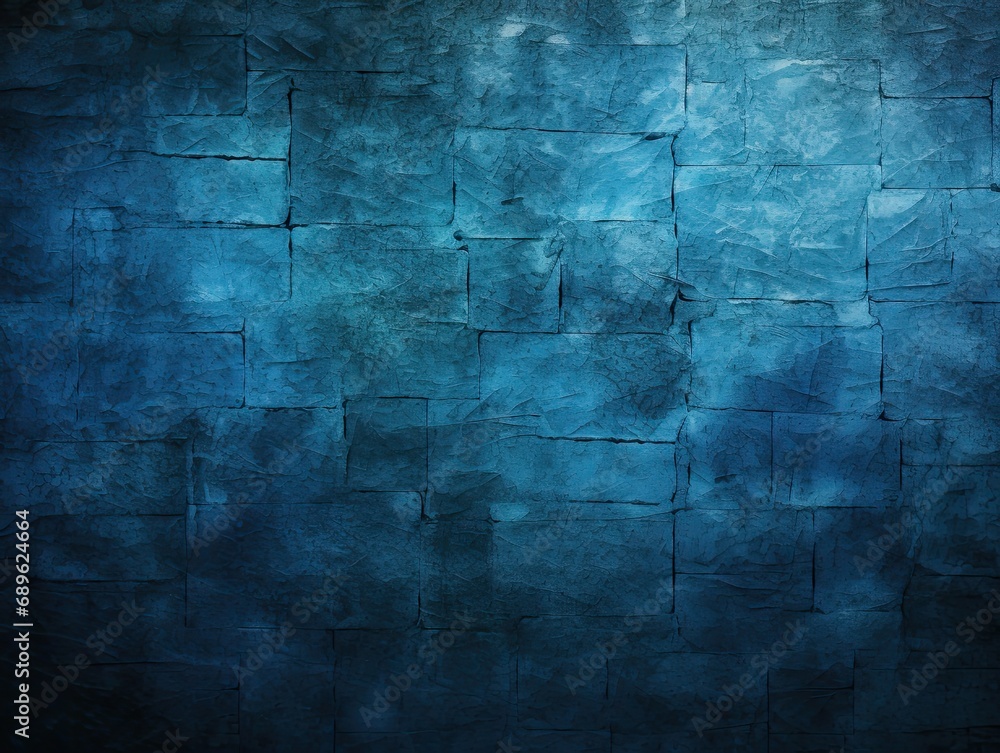 Abstract background of dark blue, indigo color. Textured mosaic wall, the shape resembles bricks.