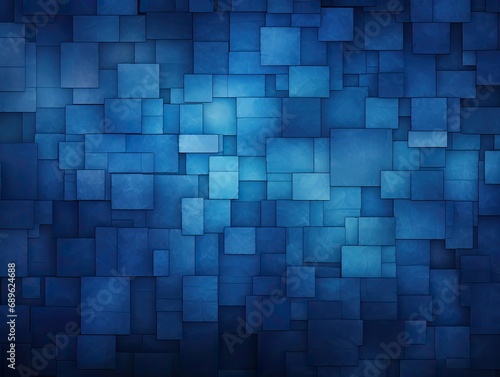 Abstract background of dark blue, indigo color. Textured mosaic wall, the shape resembles bricks.