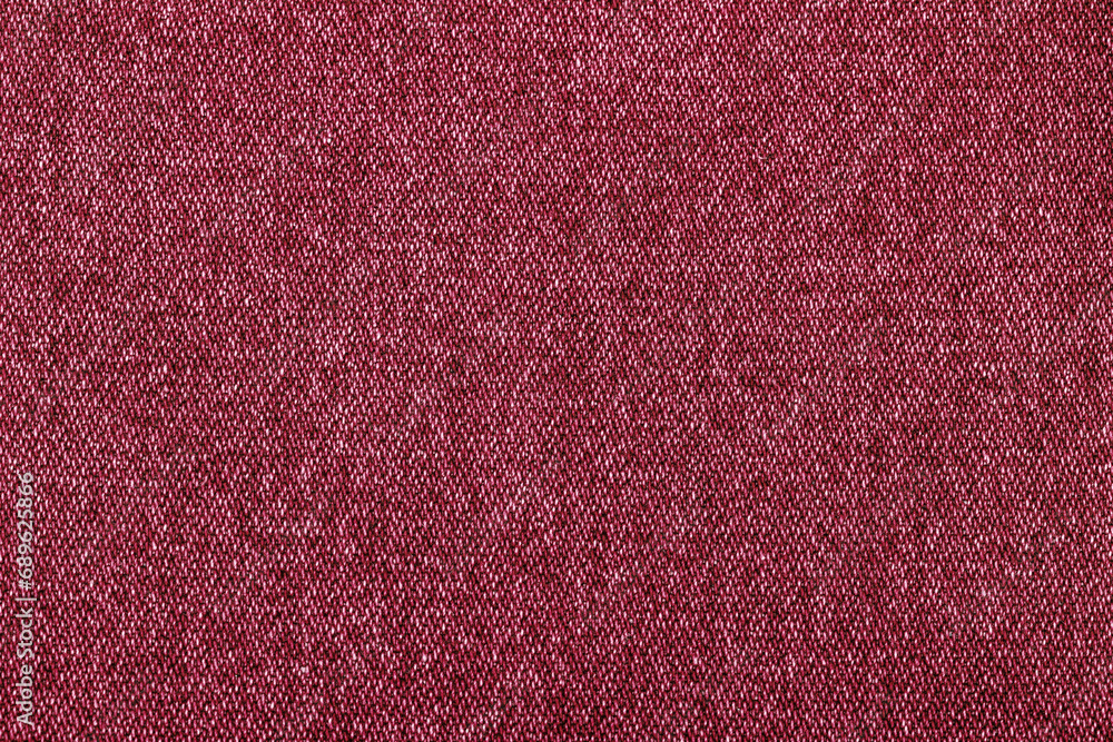 Fototapeta premium red color jeans texture, factory fabric on white background