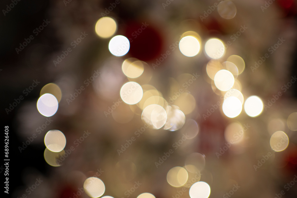 Festive Christmas lights captured in a beautiful blurred style, creating a magical and celebratory decoration.