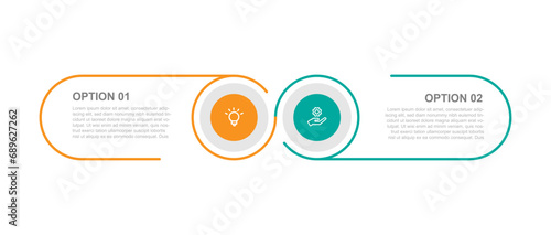 2 step process infographic template vector element for business presentation and information graphic 