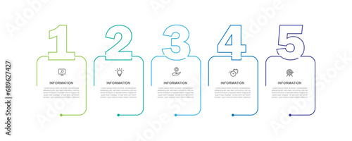 Design template infographic vector element with 5 step process 