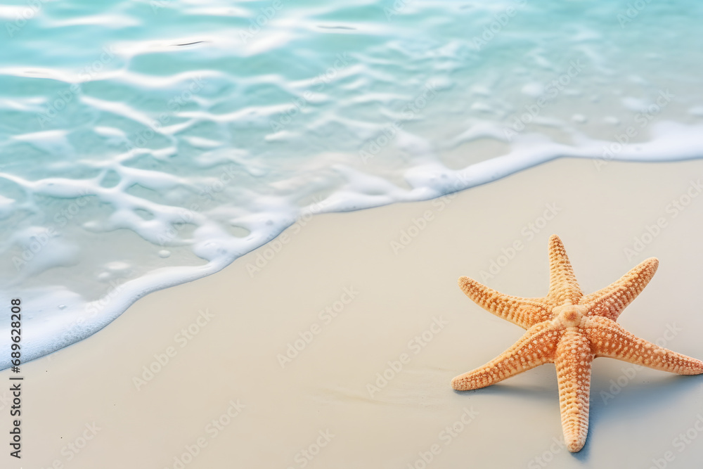 Starfish on the sand at beach. Summer holiday background. Starfish on the sand at beach. Summer holiday background.
