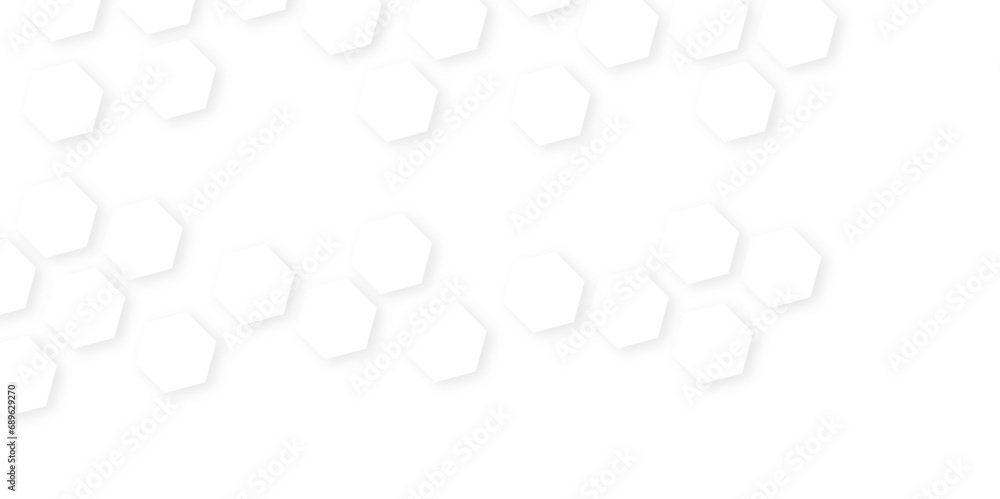 Fototapeta premium Abstract White Hexagonal Background. Luxury White Pattern. honeycomb white Background white and hexagon abstract background. 
