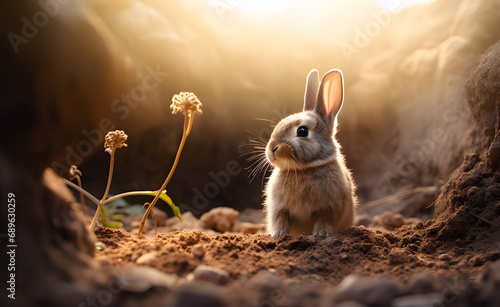 rabbit in the field ai generative 