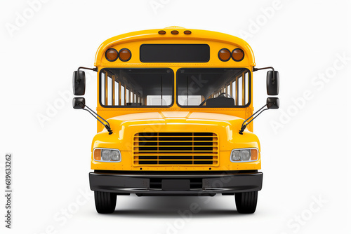 a yellow school bus with two windows