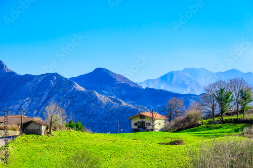Morning landscape and scenery, Cofino, Asturias, Spain