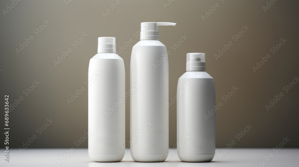 Hair care set: cosmetic skincare products. Shampoo, oil, butter, and conditioner. Realistic cosmetics product bottles, tubes, and plastic containers. Product placement mock-ups Hair care set: cosmetic skincare products. Shampoo, oil, butter, and conditioner. Realistic cosmetics product bottles, tubes, and plastic containers. Product placement mock-ups