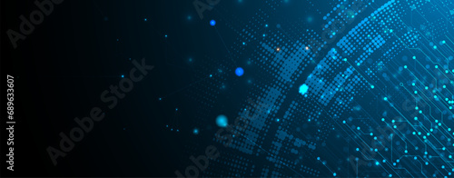 Abstract DNA technology. Science medical concept. Futuristic background.  Wireframe molecules structure