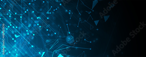 Abstract DNA technology. Science medical concept. Futuristic background.  Wireframe molecules structure