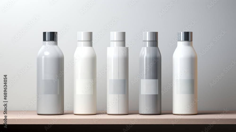 Hair care set: cosmetic skincare products. Shampoo, oil, butter, and conditioner. Realistic cosmetics product bottles, tubes, and plastic containers. Product placement mock-ups Hair care set: cosmetic skincare products. Shampoo, oil, butter, and conditioner. Realistic cosmetics product bottles, tubes, and plastic containers. Product placement mock-ups