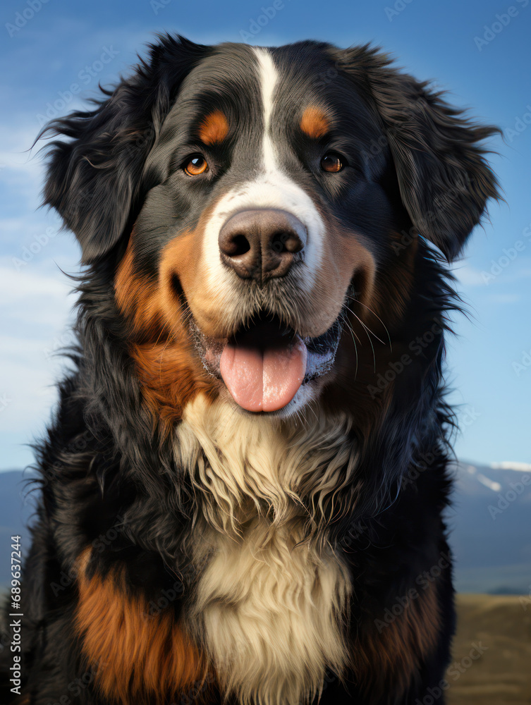 Bernese Mountain Dog Studio Shot Isolated on Clear Background, Generative AI Bernese Mountain Dog Studio Shot Isolated on Clear Background, Generative AI