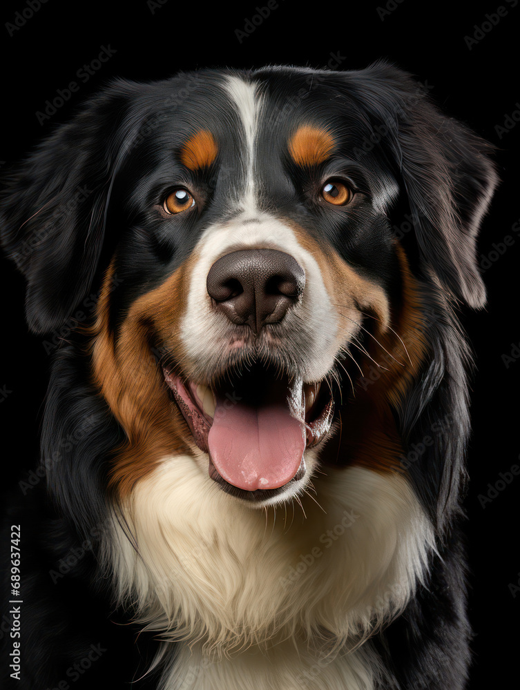 Bernese Mountain Dog Studio Shot Isolated on Clear Background, Generative AI Bernese Mountain Dog Studio Shot Isolated on Clear Background, Generative AI