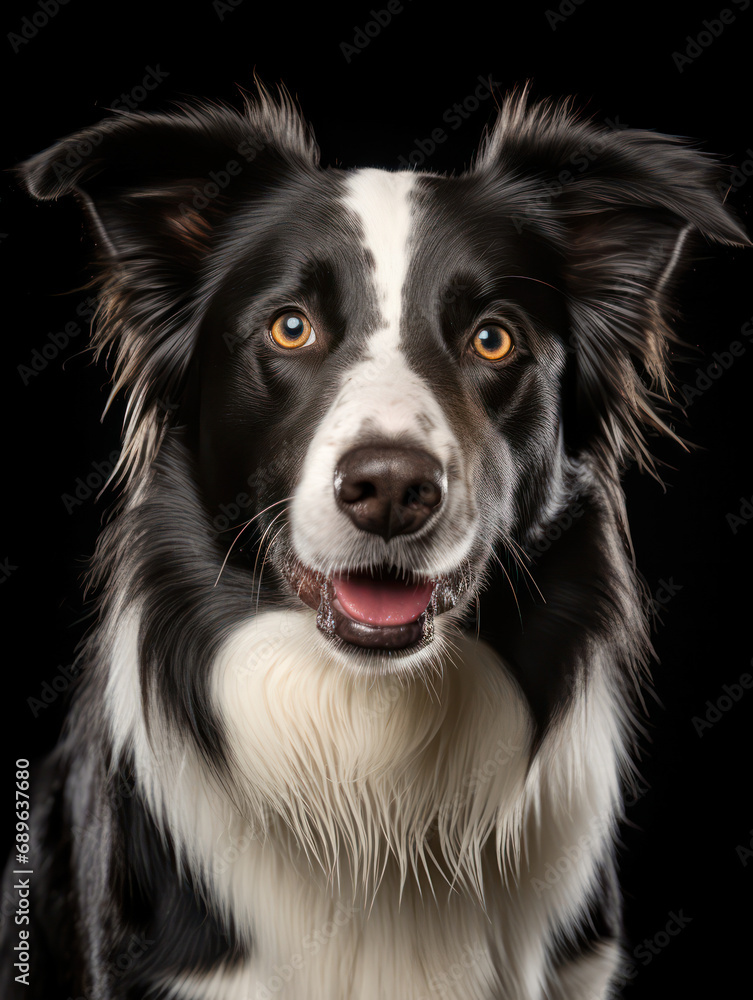 Border Collie Dog Studio Shot Isolated on Clear Background, Generative AI Border Collie Dog Studio Shot Isolated on Clear Background, Generative AI