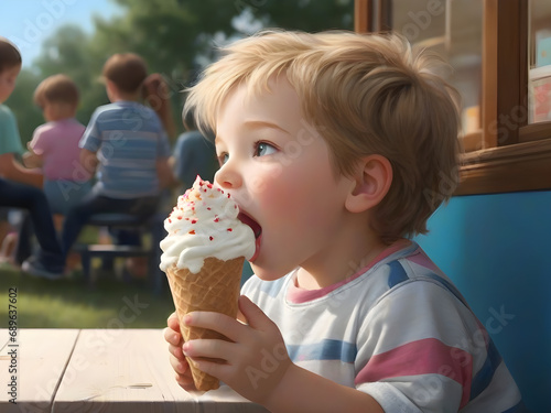 child eating ice cream