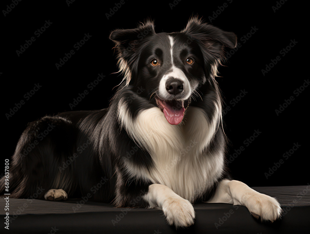 Border Collie Dog Studio Shot Isolated on Clear Background, Generative AI Border Collie Dog Studio Shot Isolated on Clear Background, Generative AI