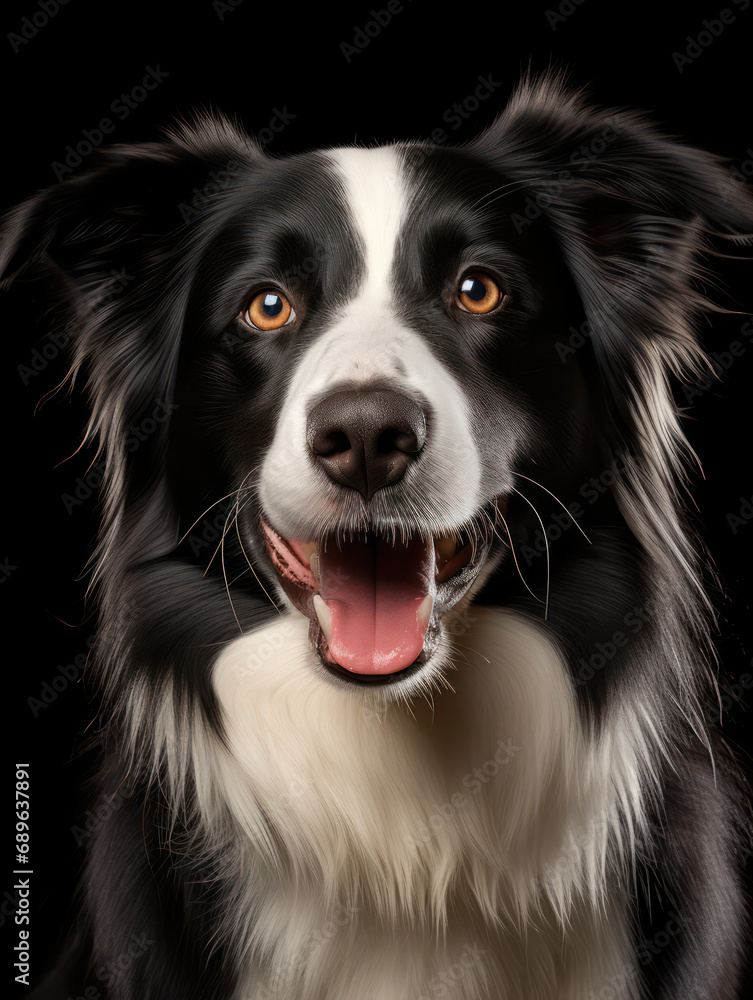 Border Collie Dog Studio Shot Isolated on Clear Background, Generative AI Border Collie Dog Studio Shot Isolated on Clear Background, Generative AI