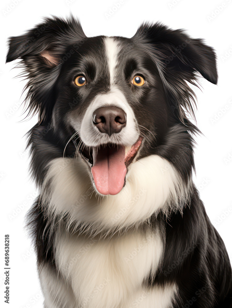 Border Collie Dog Studio Shot Isolated on Clear Background, Generative AI Border Collie Dog Studio Shot Isolated on Clear Background, Generative AI