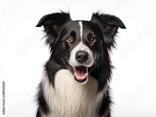 Border Collie Dog Studio Shot Isolated on Clear Background, Generative AI