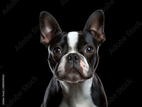 Boston Terrier Dog Studio Shot Isolated on Clear Background, Generative AI © Vig