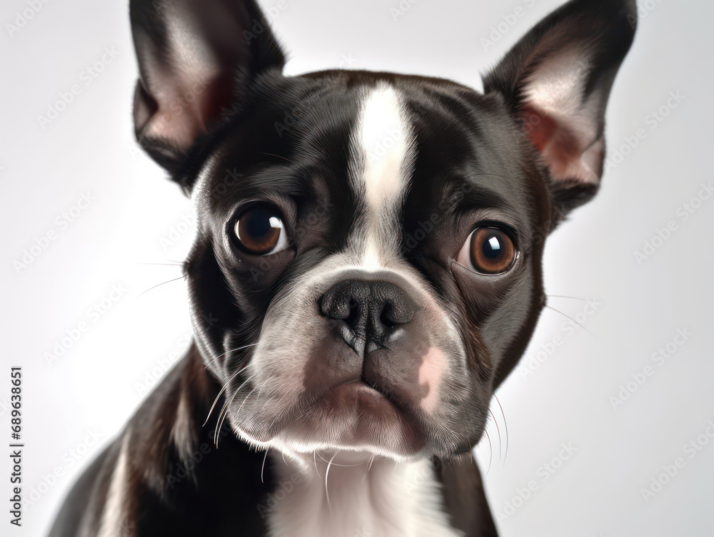 Boston Terrier Dog Studio Shot Isolated on Clear Background, Generative AI Boston Terrier Dog Studio Shot Isolated on Clear Background, Generative AI