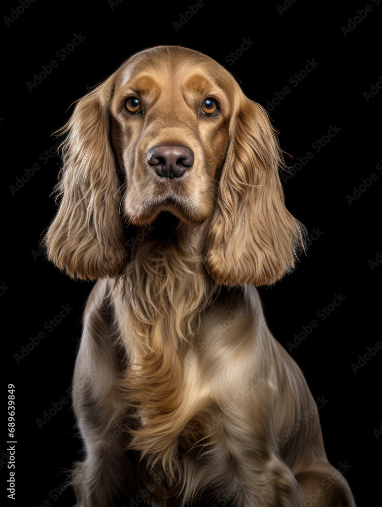 English Cocker Spaniel Dog Studio Shot Isolated on Clear Background, Generative AI