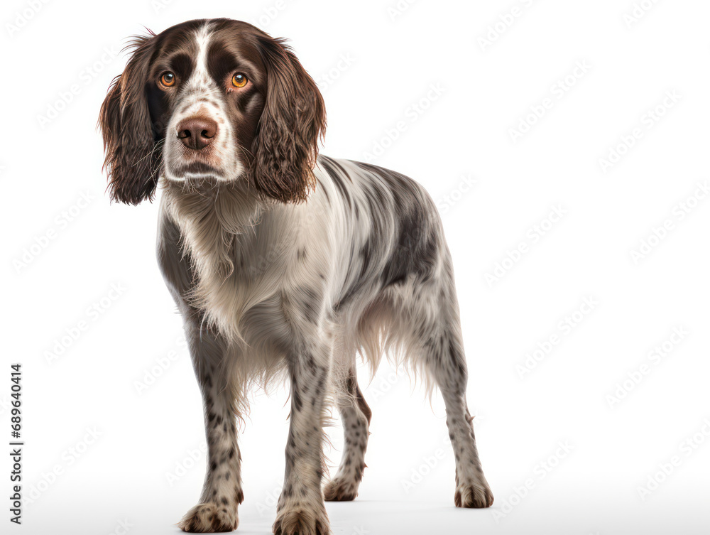 English Springer Spaniel Dog Studio Shot Isolated on Clear Background, Generative AI