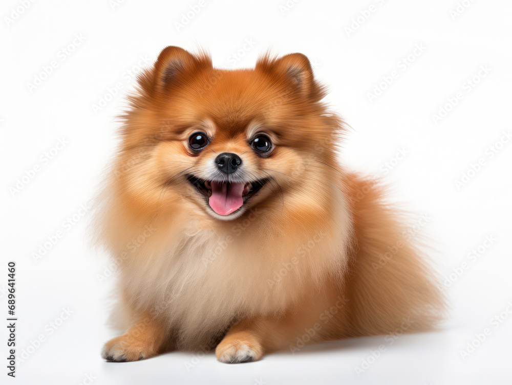 Pomeranian Dog Studio Shot Isolated on Clear Background, Generative AI