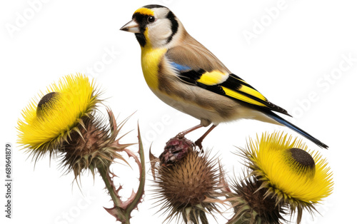 European Goldfinch On Isolated Background