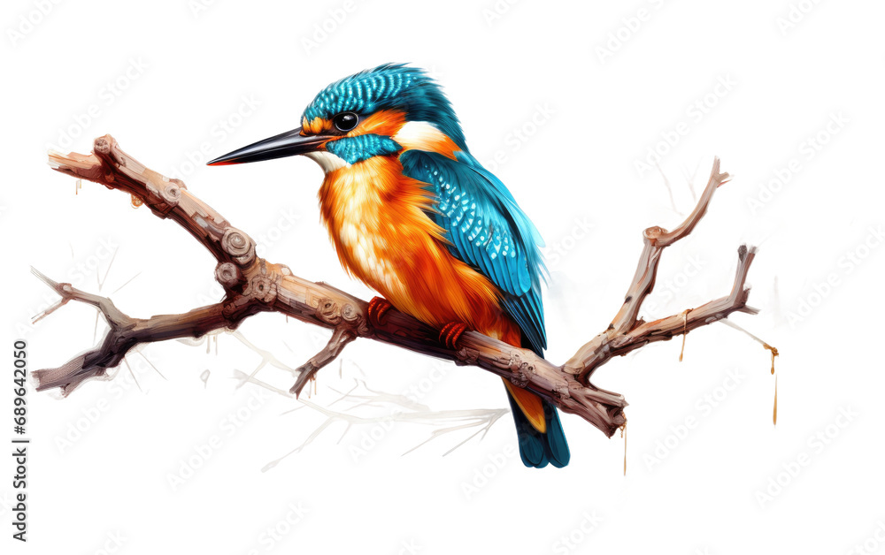Elegant Kingfisher On Isolated Background