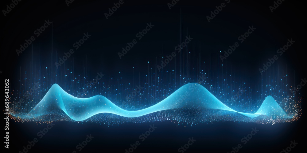 Abstract digital wave of particles futuristic point wave technology background 