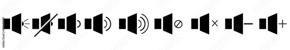 Audio Speaker Volume Icons. vector isolated. Audio Speaker Volume Icons. vector isolated.