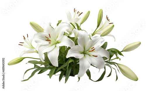 Tranquil Lily Ensemble On Isolated Background ©  Creative_studio