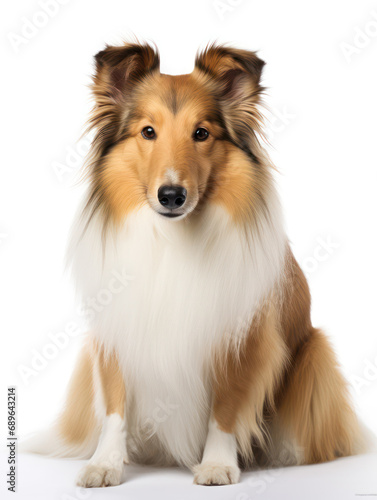 Sheltie Dog Studio Shot Isolated on Clear Background, Generative AI