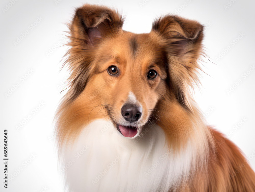 Sheltie Dog Studio Shot Isolated on Clear Background, Generative AI