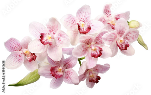 White Orchid Blossom On Isolated Background