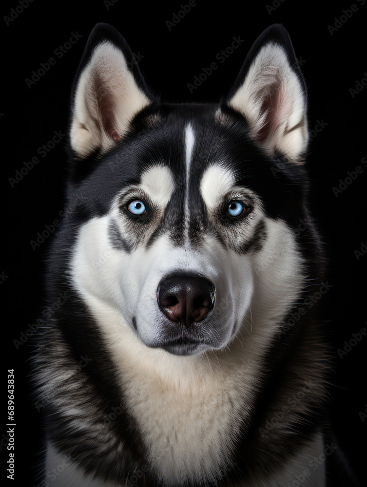 Siberian Husky Dog Studio Shot Isolated on Clear Background, Generative AI