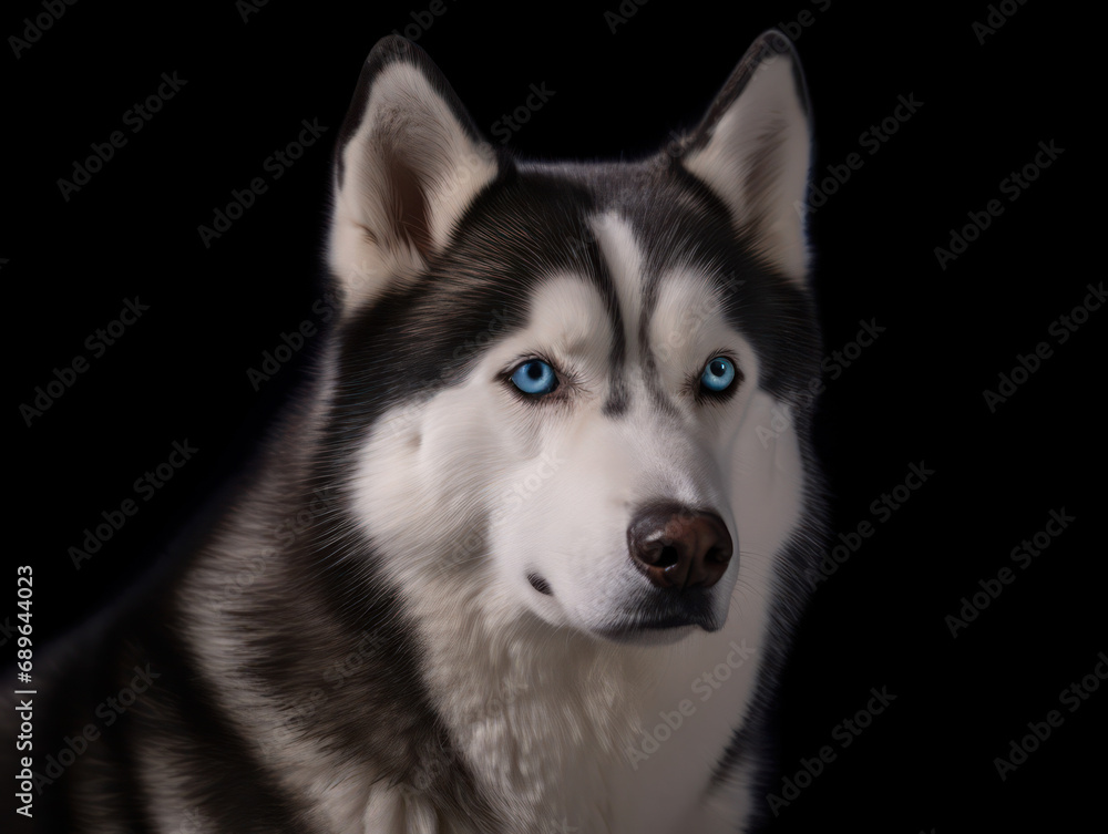 Siberian Husky Dog Studio Shot Isolated on Clear Background, Generative AI Siberian Husky Dog Studio Shot Isolated on Clear Background, Generative AI