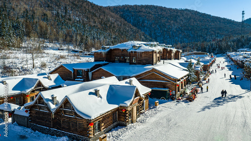 Winter snow scene in China's snow town