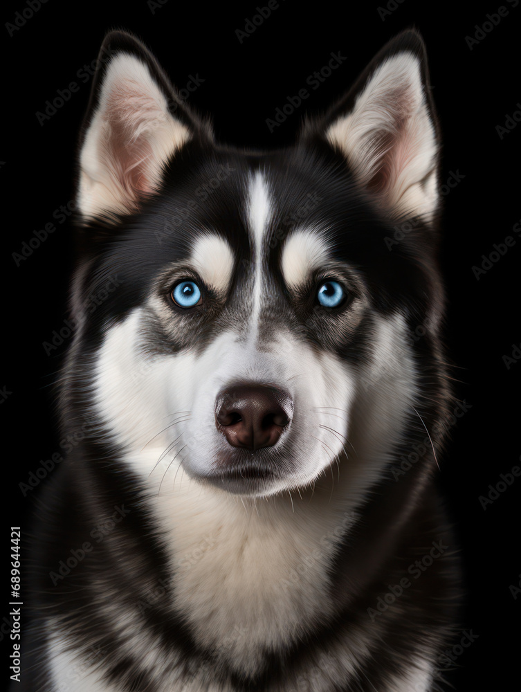 Siberian Husky Dog Studio Shot Isolated on Clear Background, Generative AI