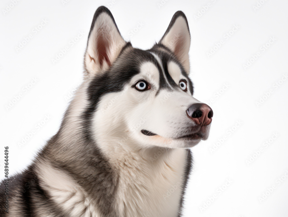 Siberian Husky Dog Studio Shot Isolated on Clear Background, Generative AI