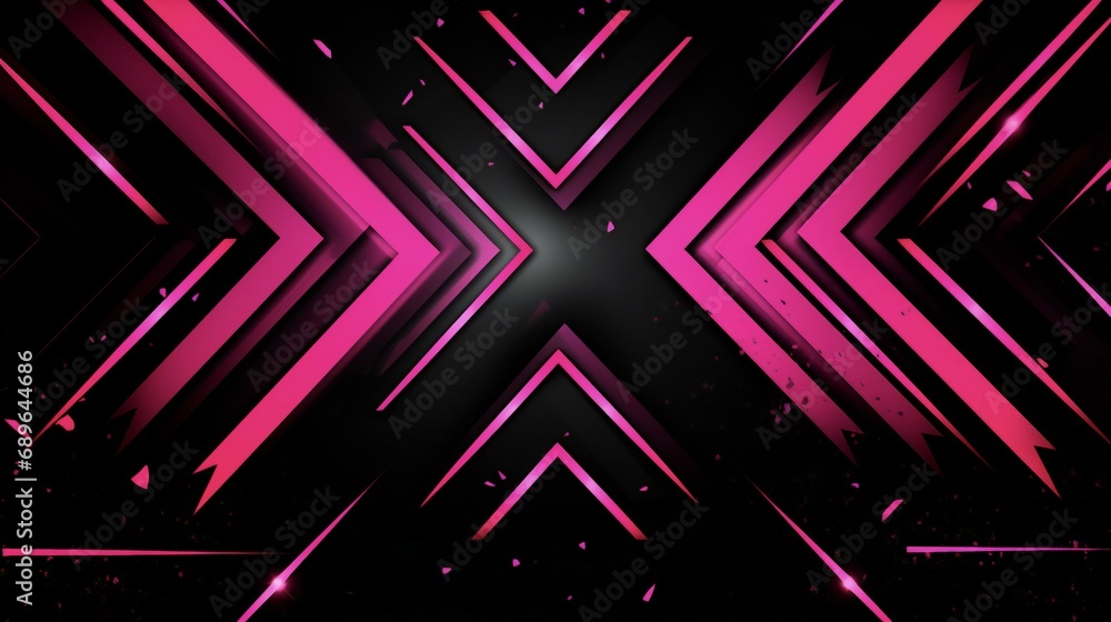 pink and black abstract arrows on the black background pink and black abstract arrows on the black background