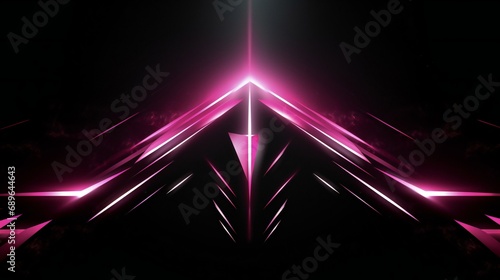 pink and black abstract arrows on the black background
