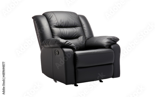 Black Leather Recliner Chair On Isolated Background