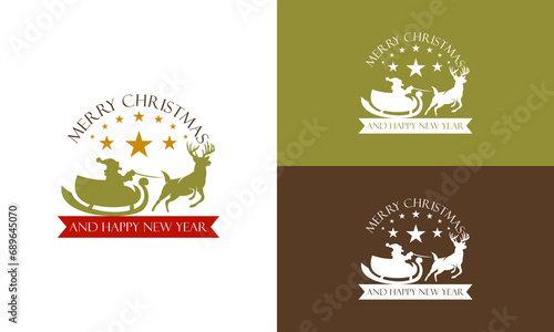 Christmas label collection in flat design suitable for holiday time logos