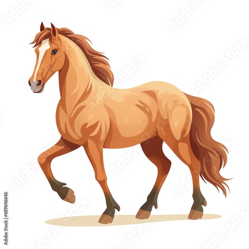 a horse with long mane and tail