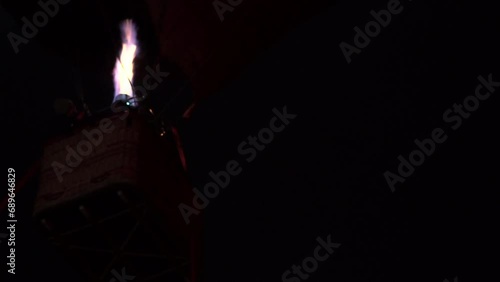 Hot air balloon festival, Night light show Ukraine, slow motion. Kiev December 18, 2020 