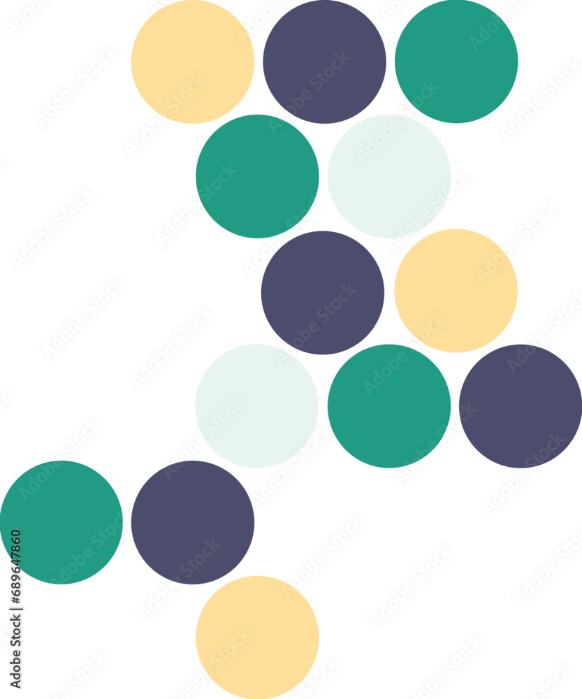 Retro color dot circle pattern